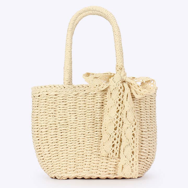 ACCITY - Wholesale Beach Bag - SOLID COLOR CASUAL PAPER ROPE HAND-WOVEN BAG_CWAB4704