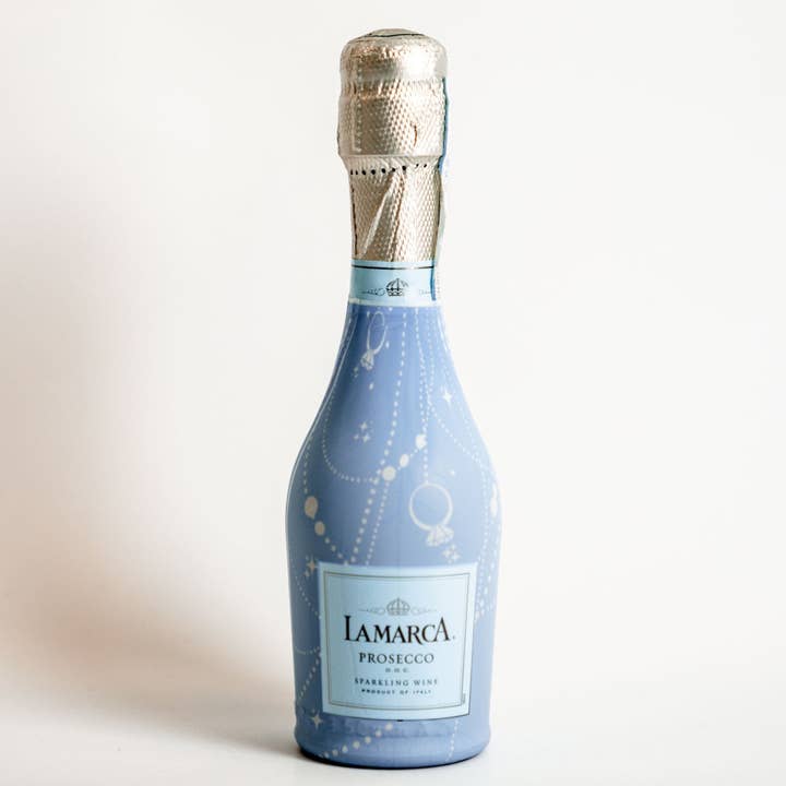 Beau Bottles Perle Blu e Prosecco - Collezione MINI Prosecco - Confezione da sei per la vendita all'ingrosso da parte di Beau Bottles