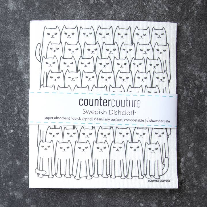 Counter Couture - Wholesale Dishcloth - Cat Swedish Dishcloth - Sponge Cloth