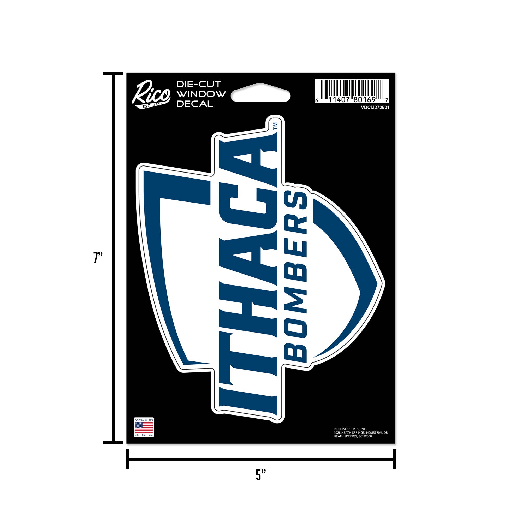 Rico Industries - Vente Breloque décorative pour voiture – unisexe - NCAA Ithaca Bombers Autocollant Découpé Moyen5