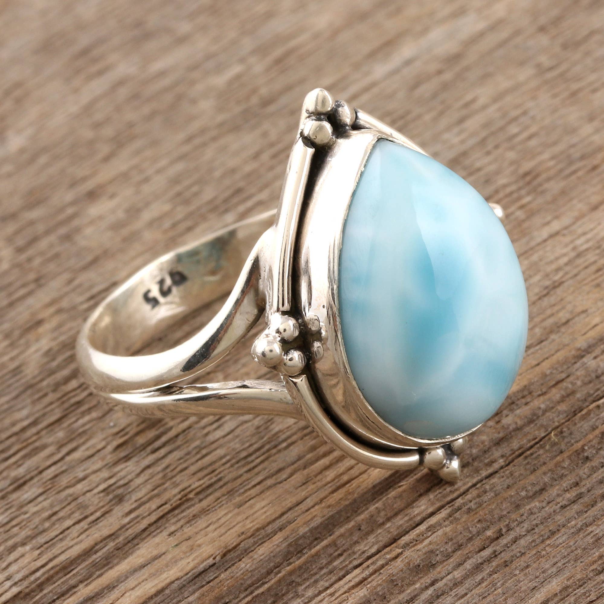 NOVICA - Wholesale Cocktail/Statement Ring - Blue Glory Larimar Cocktail Ring2