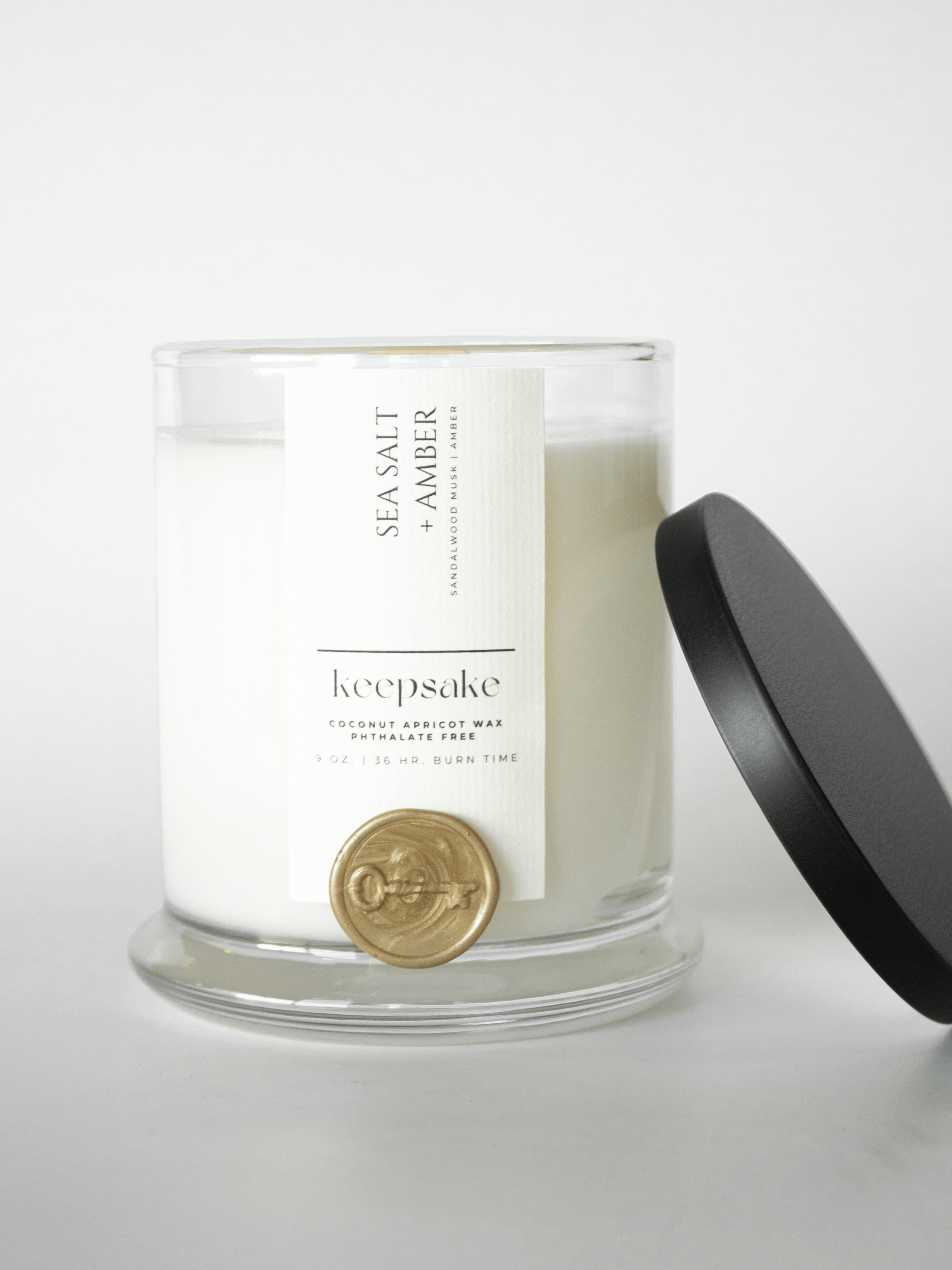 Keepsake Candle | Curated – wholesale Jar/filled candle – 9 oz. Luxury Candle - Sea Salt + Amber5