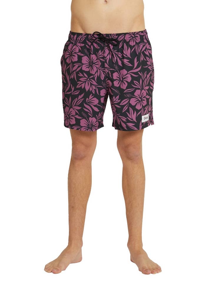 Mens - Stretch Swim Short - Days of Old - Black Rum for wholesale by Okanui