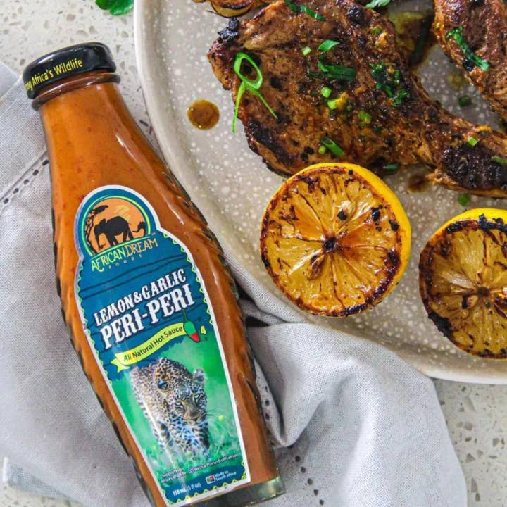 African Dream Foods - Wholesale Hot Sauce - Lemon & Garlic Peri-Peri Hot Sauce,5 fl oz (6 Units/Case)7