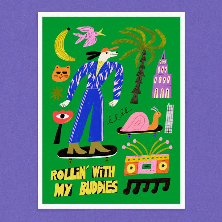 Affisch 30x40 cm – Rollin Buddies - AFF122 för wholesale av Dans Les Dents