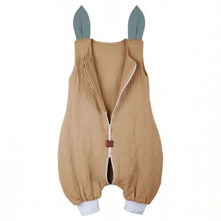 Schlafsack aus Musselin-Baumwolle SLEEPY BUNNY Beige & Tiffany M für den Großhandel von Hi Little One