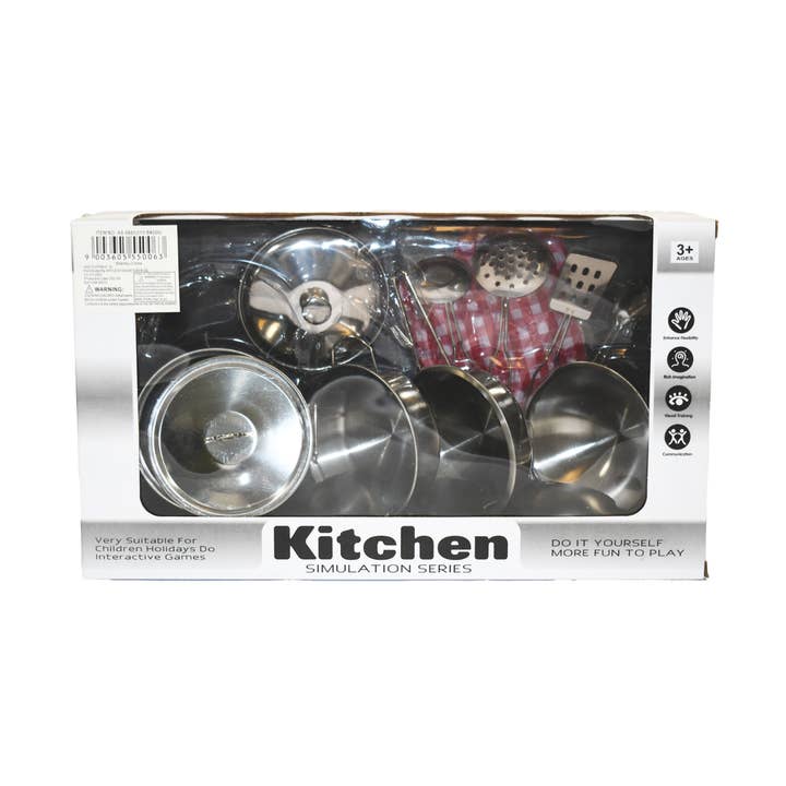 Kids Metal Kitchen Cookware Play Set for wholesale by tokiplay
