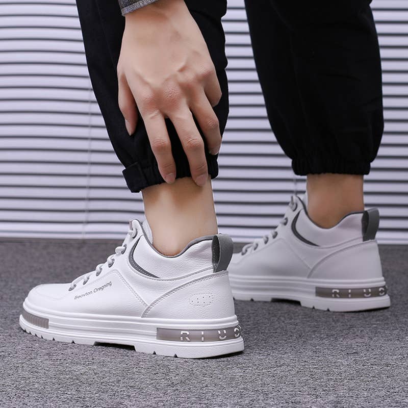 Calseosvic – Großhandel Lifestyle-Sneaker – Herren – Modische weiße Herren-Sneaker in Mid-Top-Form, bequem5