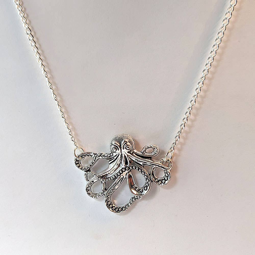 Stylish Jewelry Supply - Wholesale Halskettinghanger - Antieke zilveren middelgrote octopusketting3
