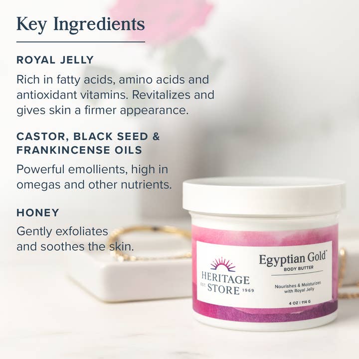 Heritage Store - Wholesale Body Balm/Butter - Egyptian Gold Butter 4 oz3