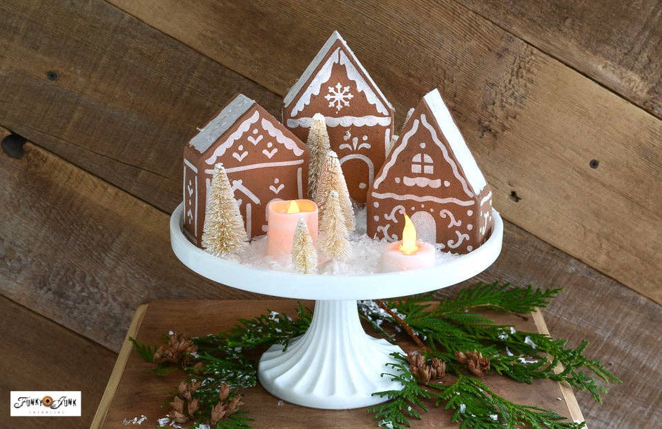 Muddaritaville Studio – wholesale Stencil/craft die – FJ169 Funky Junk's Old Sign Stencils Gingerbread Village stencil8