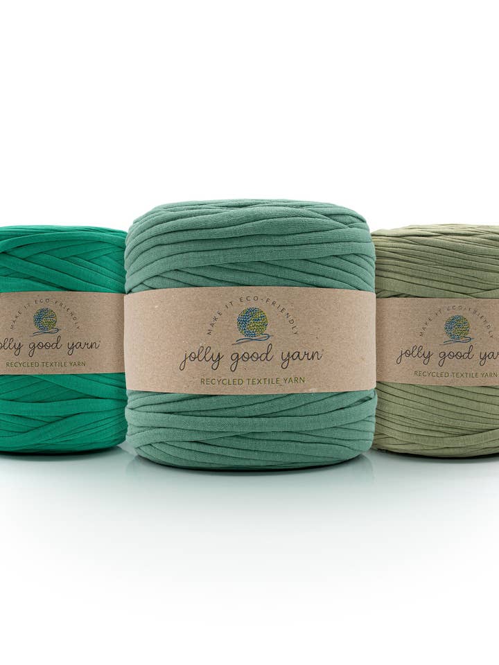 Trio of Light Green T-Shirt Yarn for wholesale by Jolly Good Yarn