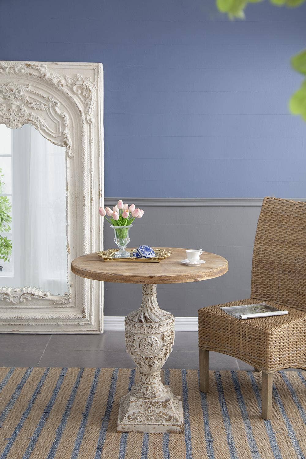 A&B Home Group Inc. - Wholesale Coffee Table - D30x31" Round Table - White/Brown5