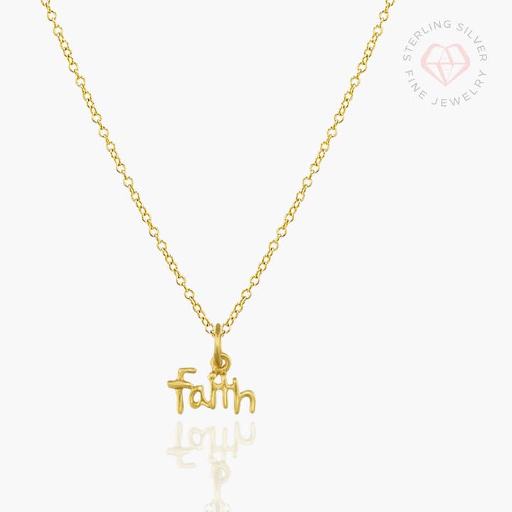 AMADI Jewelry - Wholesale Pendant/Charm Necklace - Beautiful Faith Necklace- Gold Vermeil & Sterling Silver