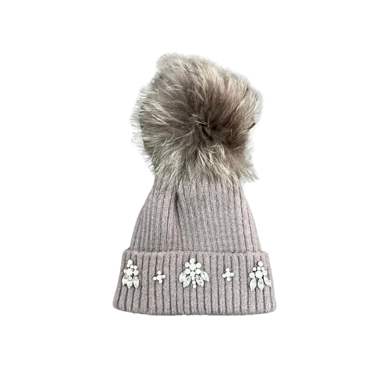 Lili Scarves (US Duty Free) – wholesale Beanie – Women's – Rhinestone Pom Pom Beanie Hat0