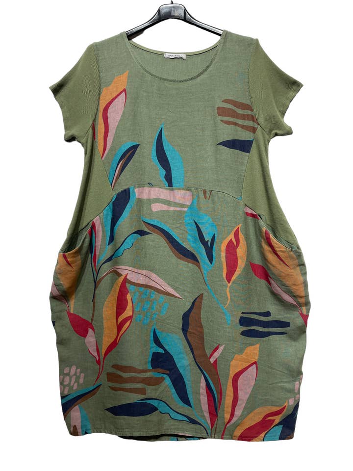 LINEN & COTTON HOUSE – Großhandel Tunika – Damen – TUNIKA AUS LEINEN 3533 BLUMEN2