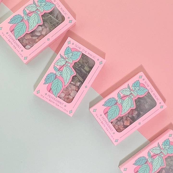 Sow the Magic - Wholesale Bath Soak/Milk - Peppermint Tarot Botanical Bath Tea Box