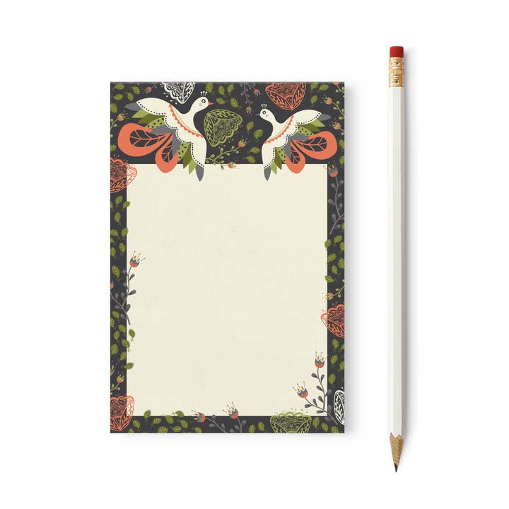 Blooming Birds Notepad: 4"x6" for wholesale by Amicreative
