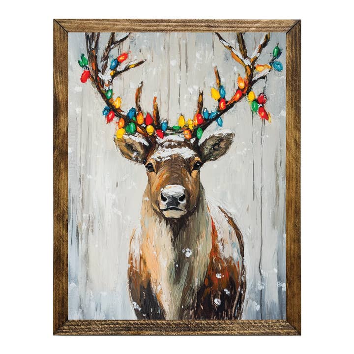 KUNSTNERISK SERIE TIMBERLAND - HJORT MED JULELYS GLOW for engroshandel hos Jarmz Designs