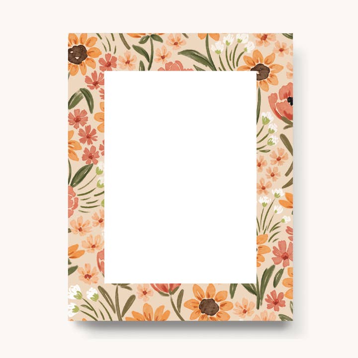 Sunny Poppies Blank Notepad for wholesale by Elyse Breanne Design
