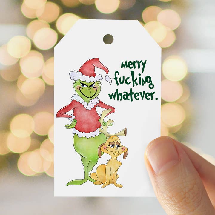 Creativien Studio - Wholesale Gift Tag - Merry fucking whatever Grinch Tag0