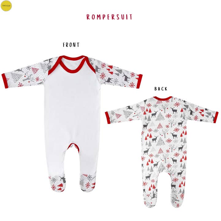 DeeJons Blanks - Wholesale Sleepwear Set - Kids - Family Matching Set Grey And Red Reindeer Pyjamas