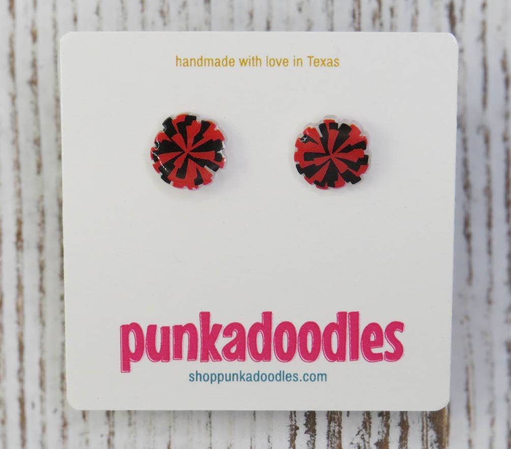 Punkadoodles.co - Wholesale Stud/Post Earrings - 2 Color Pom Pom Earrings // Customize Colors1