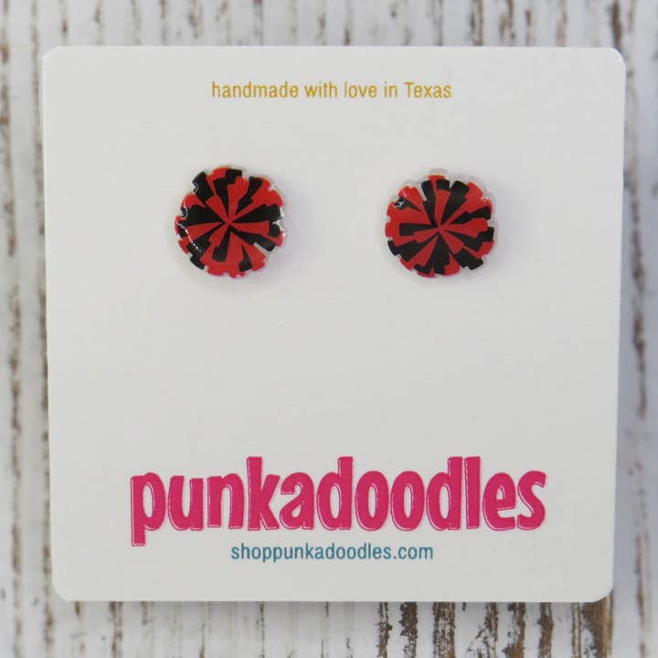 Punkadoodles.co - Wholesale Stud/Post Earrings - 2 Color Pom Pom Earrings // Customize Colors1