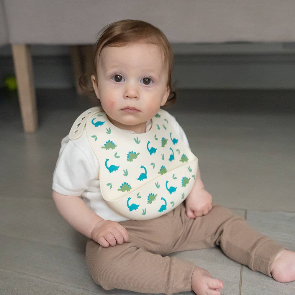 Ziggle Baby - Wholesale Bib - Baby - Catch It Silicone Bib Dinosaur2