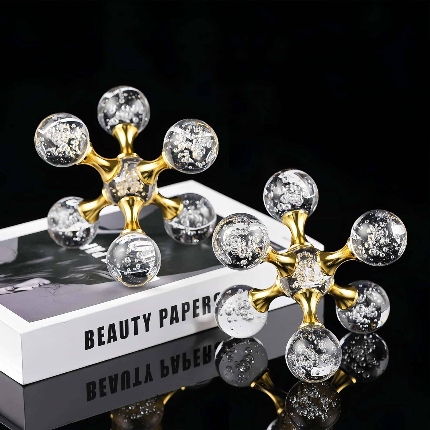 VIGOR - Wholesale Decorative Tabletop Object - Golden Crystal Ball Home Decor for Modern Western House10