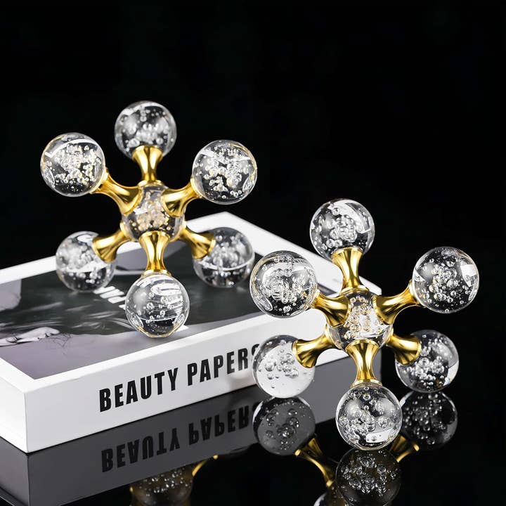 VIGOR - Wholesale Decorative Tabletop Object - Golden Crystal Ball Home Decor for Modern Western House10