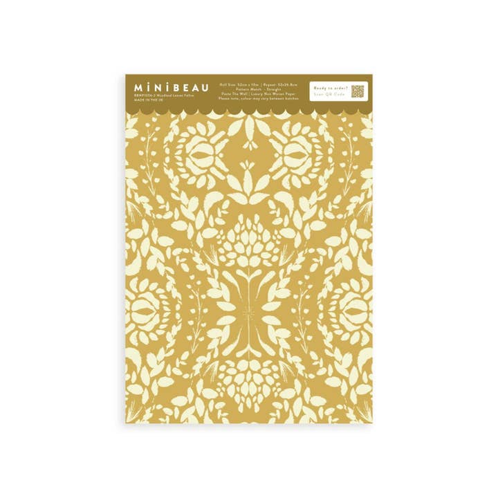 Minibeau – wholesale Wallpaper – Yellow Wallpaper | Woodblock Wallpaper | Boho Wallpaper