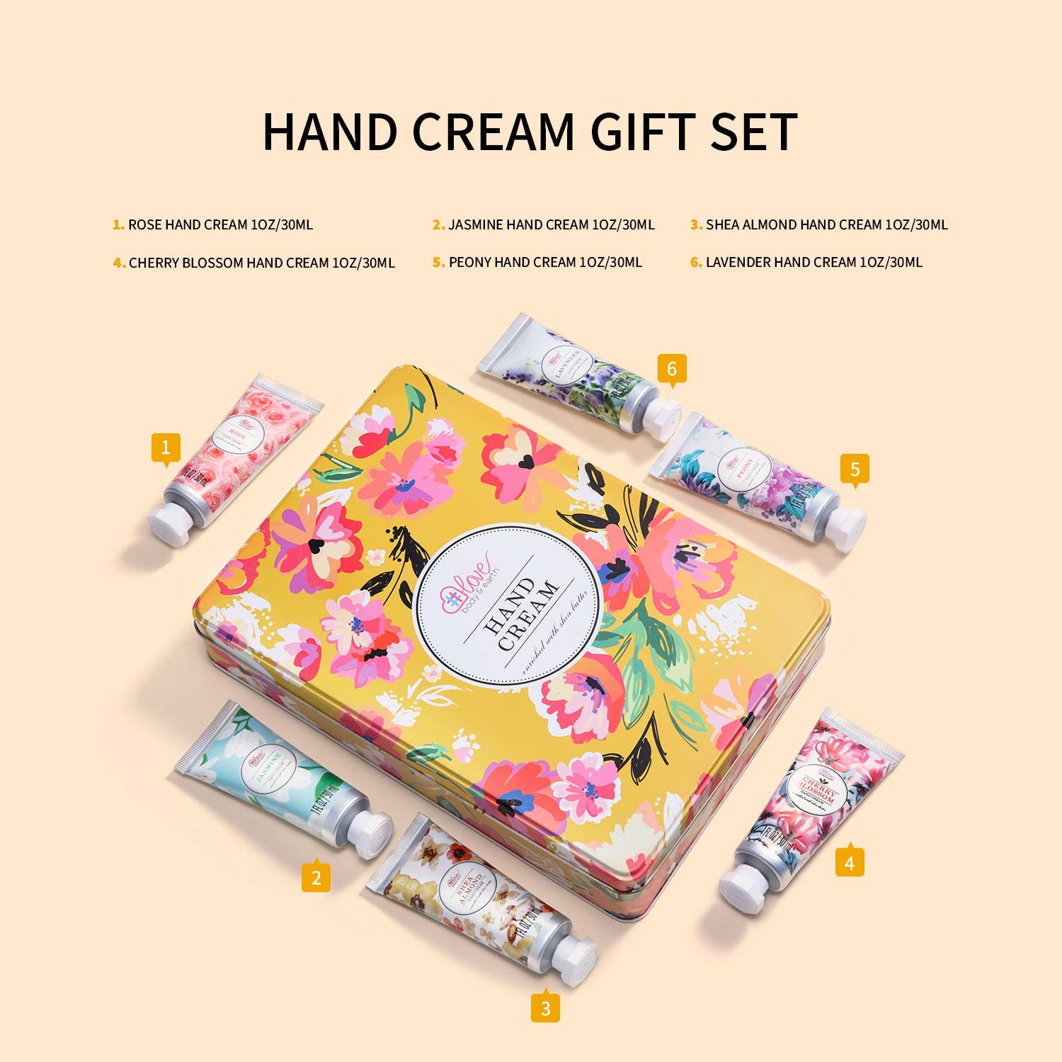 Body & Earth - Wholesale Hand Cream/Lotion - Body & Earth - Hand Cream Gift Set 6-Pack Pampering Pack2