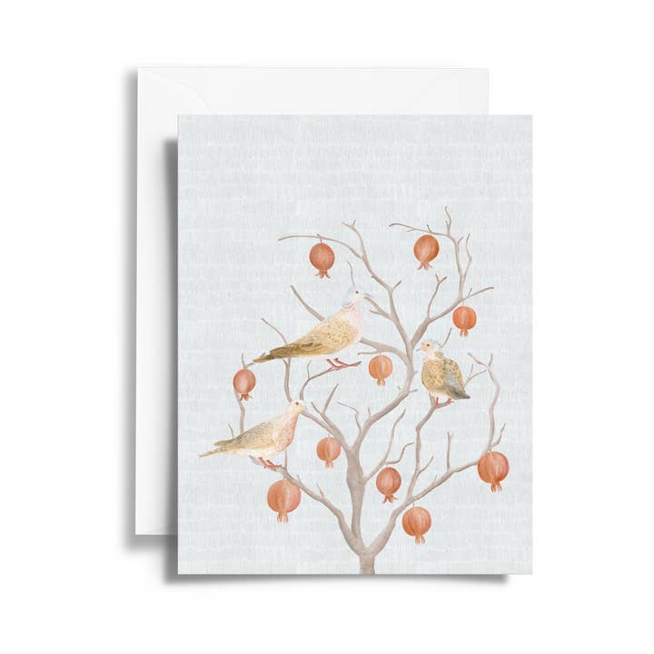 Colombes et Grenadier Carte d'Art Fine pour la vente par Stacy Hsu Design & Illustration