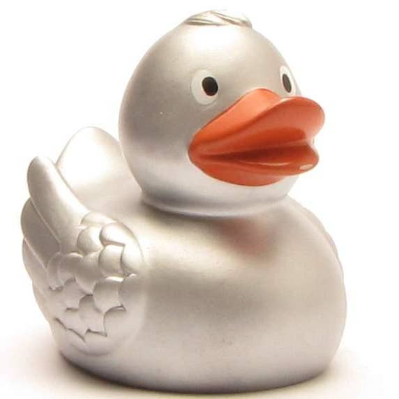 Elegant rubber duck in silver - rubber duck for wholesale by Duckshop
