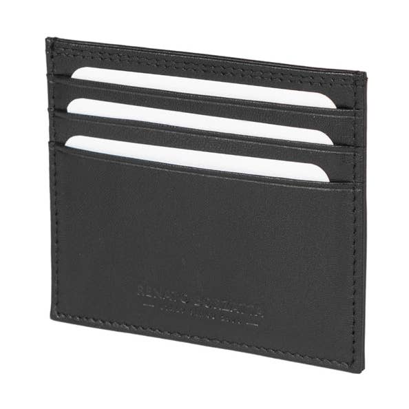 RB12016A | Credit card holder in genuine full-grain leather, with light grain. Color Black. RFID protection. Dimensions: cm 10 x 8 x 0.5. Packaging: Bottom/lid gift box for wholesale by Kaili mood / RENATO BORZATTA - Italy since 1978 -