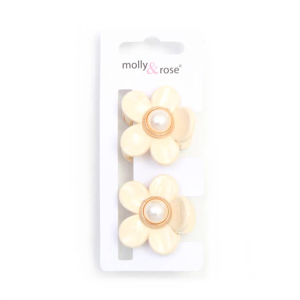 Inca UK - Wholesale Hair Clip - Women's - Card of 2 flower shaped clamps 3cm3