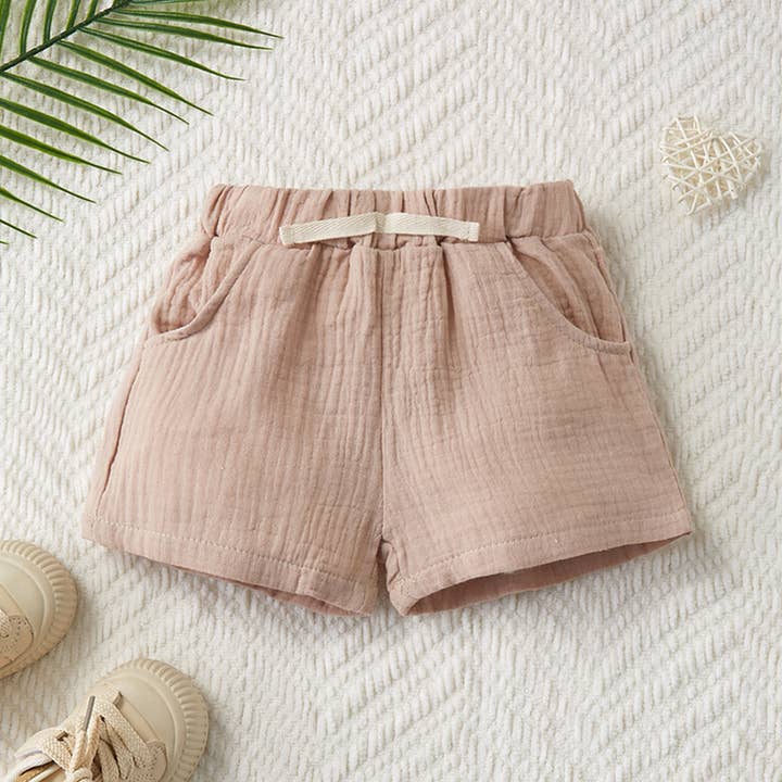 PatPat - Vendita all'ingrosso Pantaloncini - Neonati - Pantaloni corti casual in tinta unita 100% cotone per neonato