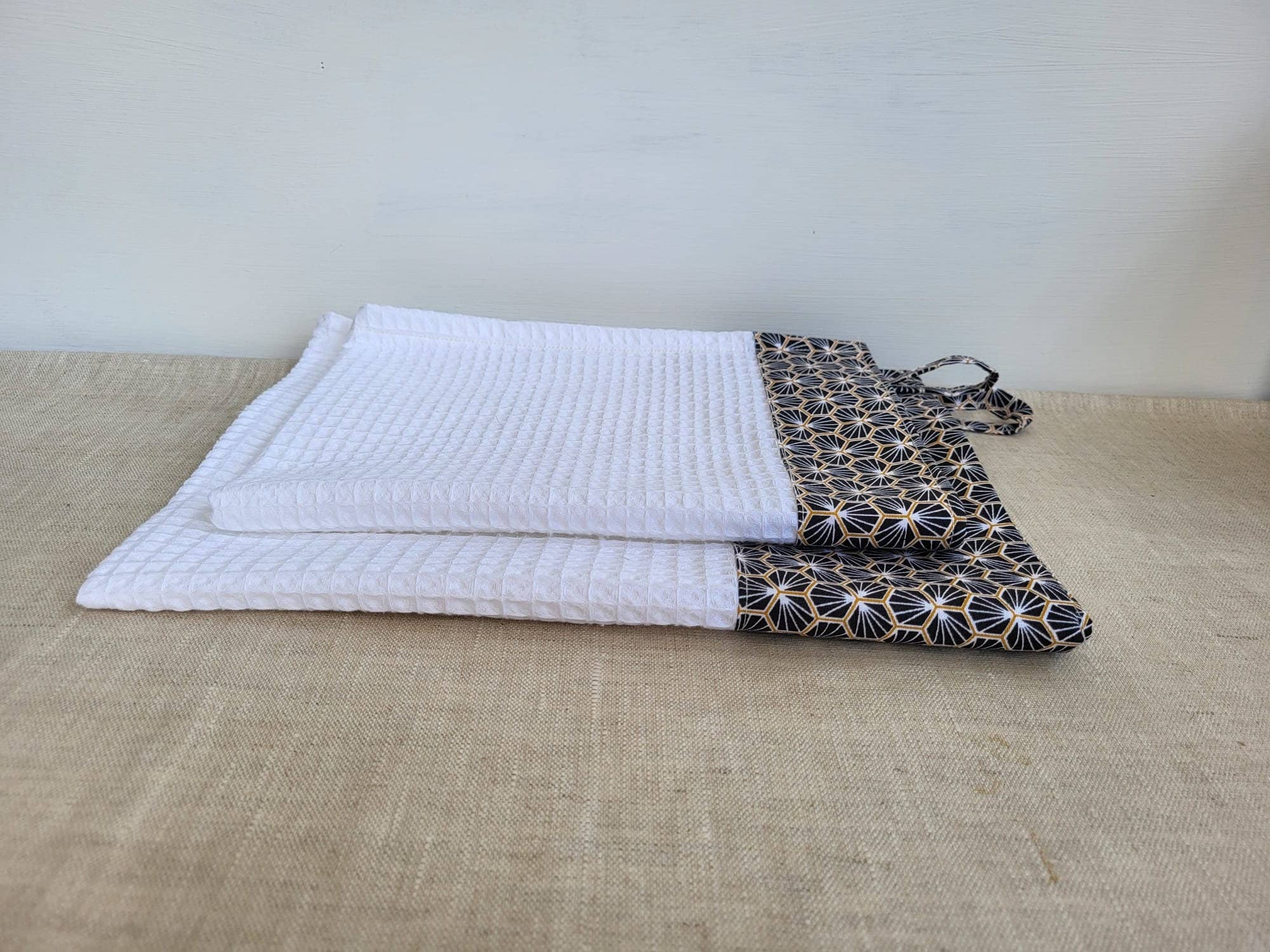 NS par Nathalie SEVE - Wholesale Tea Towel - Honeycomb Kitchen Towels, “Riad” Print9