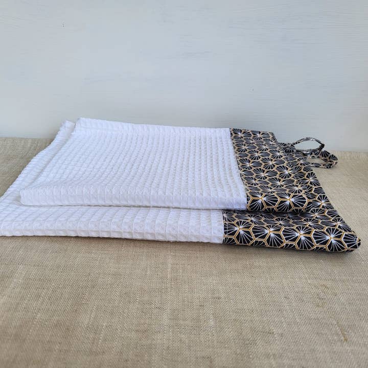 NS par Nathalie SEVE - Wholesale Tea Towel - Honeycomb Kitchen Towels, “Riad” Print9