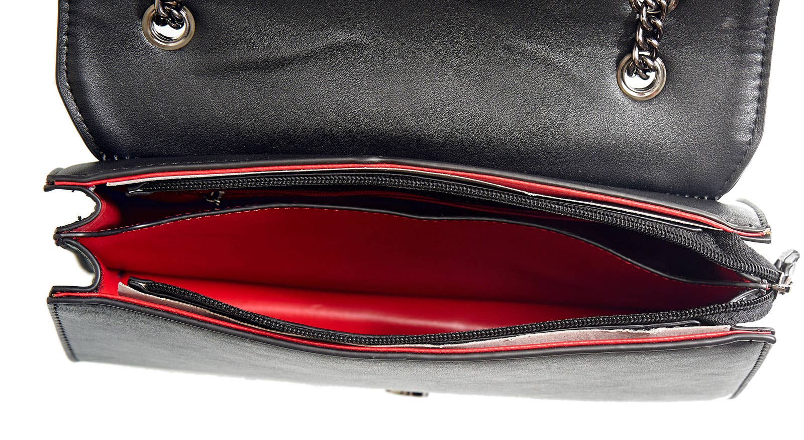 HJS – wholesale Axelväska - Dam – VISTA axelväska med nitar och rött foder3