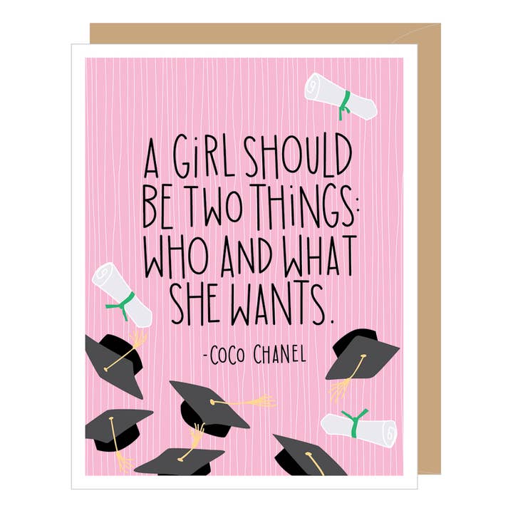Apartment 2 Cards - Wholesale Graduation Card - Girl Should Be Quote Graduation Card