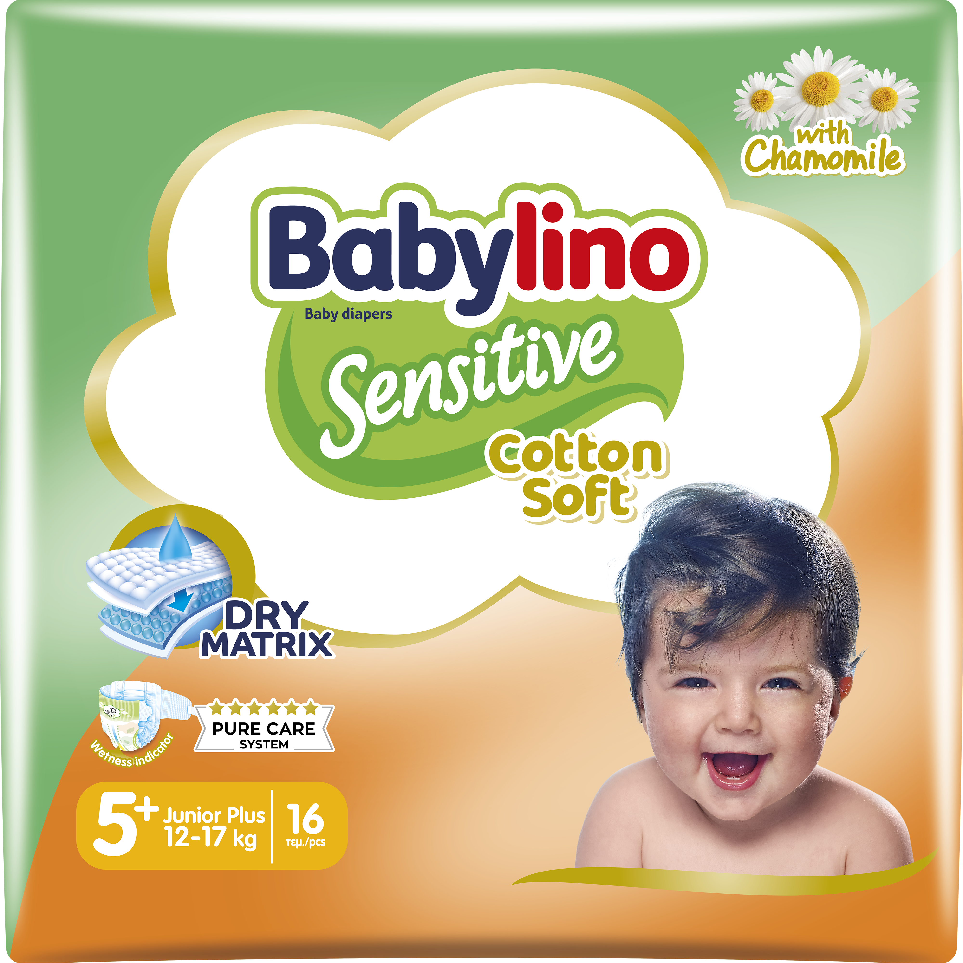 Babylino - Wholesale Diaper (Non-Cloth) - Baby - Babylino Sensitive Cotton Soft, Diapers Size 5+, 16 Units0