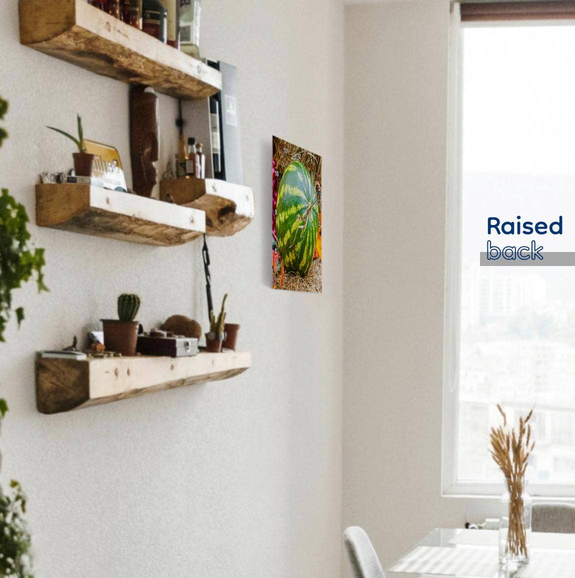 3dRose - Wholesale Wall Clock - 3dRose, Green fresh watermelon on hay, Wall Clock3