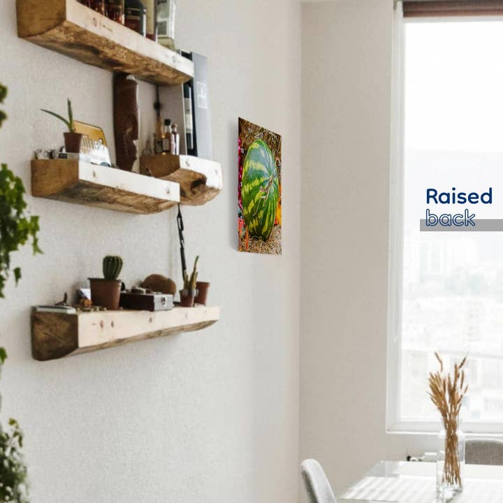 3dRose - Wholesale Wall Clock - 3dRose, Green fresh watermelon on hay, Wall Clock3