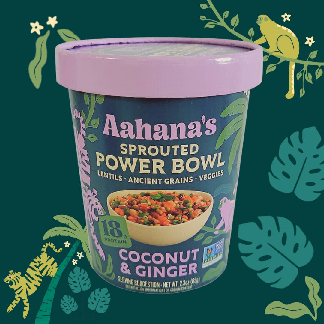 Aahana's Naturals - Wholesale Shelf Stable Prepared Meal - Coconut & Ginger - Sprouted Power Bowl - Vegan, Gluten-Free