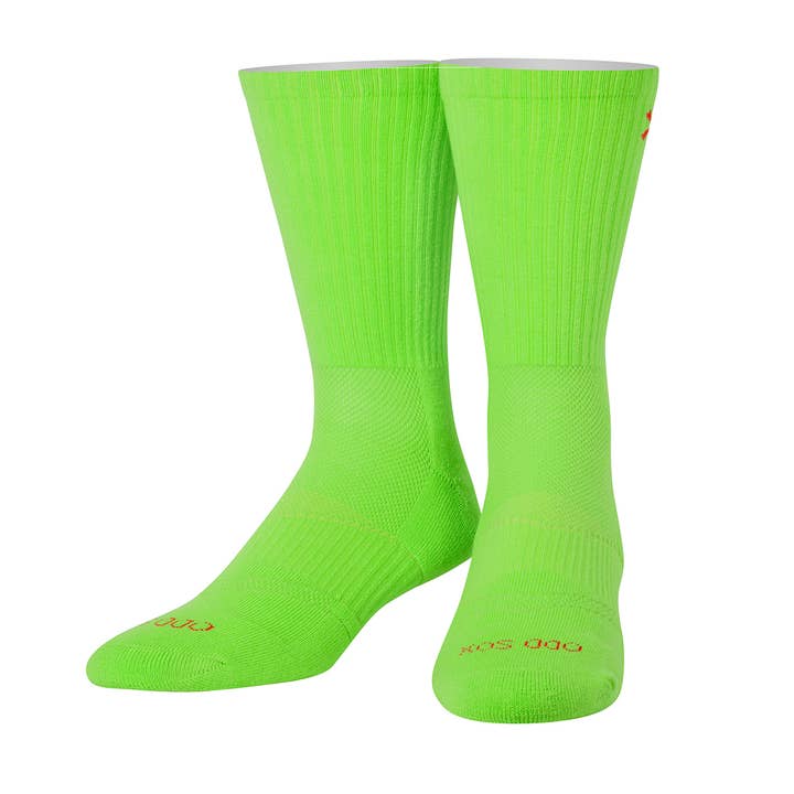 Neon Green Crew Basix Fashion Knit Socks for wholesale by Odd Sox