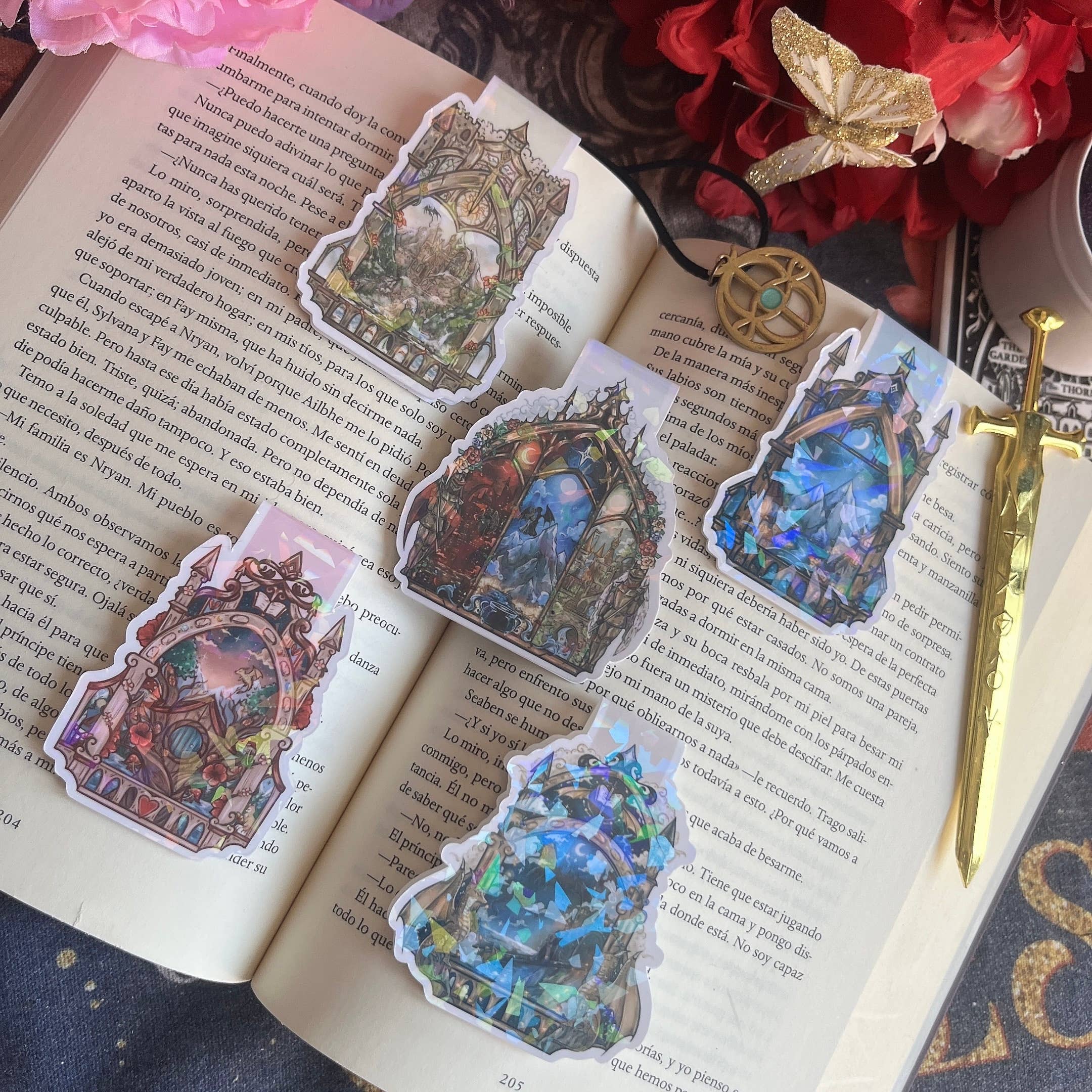Alsace’s Art - Wholesale Bookmark - Bookish Magnetic City Portals Holographic Bookmarks1