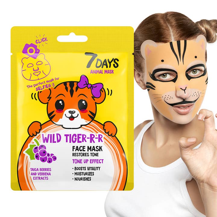 7DAYS ANIMAL MASK, Maschera Viso in Tessuto WILD TIGER-R-R per la vendita all'ingrosso da parte di 7days