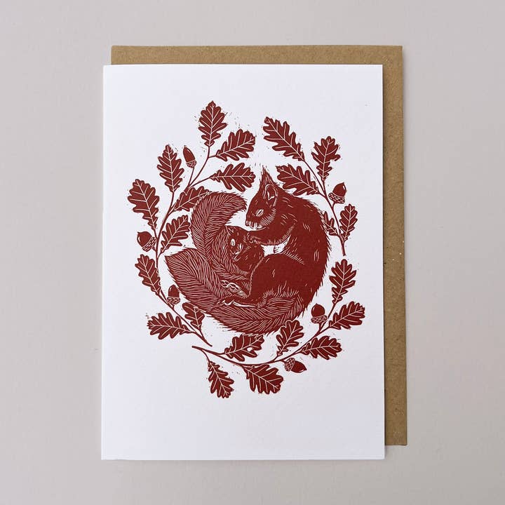 Greetings Card - A Winter's Sleep - Squirrel for wholesale by Folded Forest